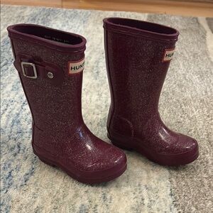 Hunter Sparkly Plum Rain Boots